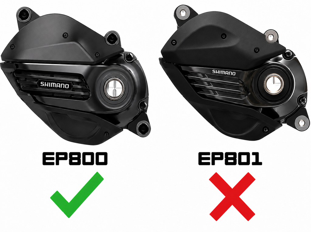 Shimano DU-EP800 EP8 versus DU-EP801 motor identification comparison for configured eBike replacement